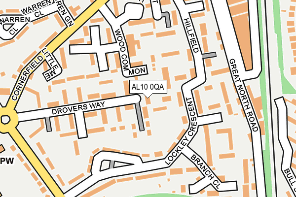 AL10 0QA map - OS OpenMap – Local (Ordnance Survey)