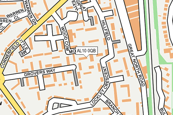 AL10 0QB map - OS OpenMap – Local (Ordnance Survey)
