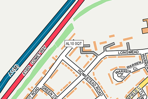 AL10 0QT map - OS OpenMap – Local (Ordnance Survey)