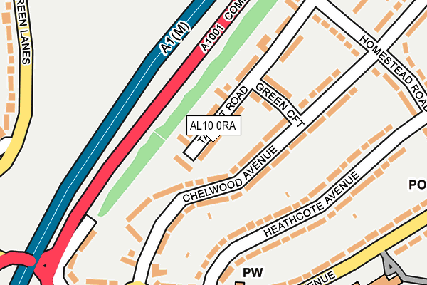 AL10 0RA map - OS OpenMap – Local (Ordnance Survey)