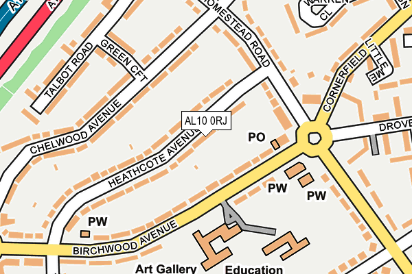 AL10 0RJ map - OS OpenMap – Local (Ordnance Survey)