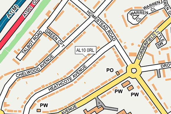 AL10 0RL map - OS OpenMap – Local (Ordnance Survey)