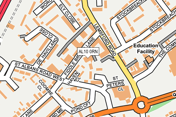 AL10 0RN map - OS OpenMap – Local (Ordnance Survey)