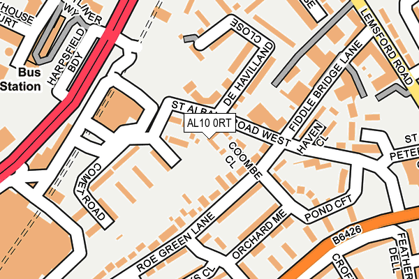 AL10 0RT map - OS OpenMap – Local (Ordnance Survey)