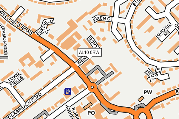 AL10 0RW map - OS OpenMap – Local (Ordnance Survey)