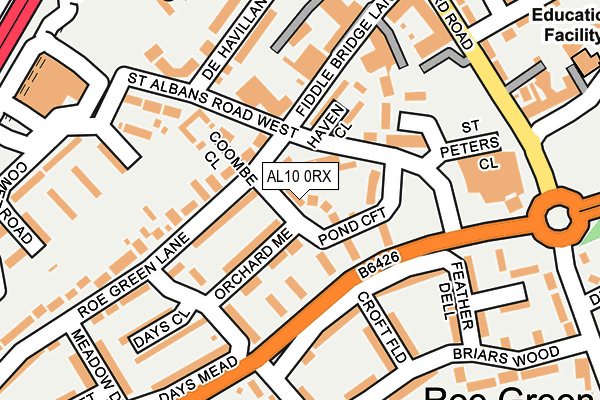 AL10 0RX map - OS OpenMap – Local (Ordnance Survey)