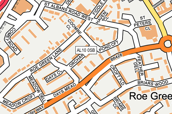 AL10 0SB map - OS OpenMap – Local (Ordnance Survey)