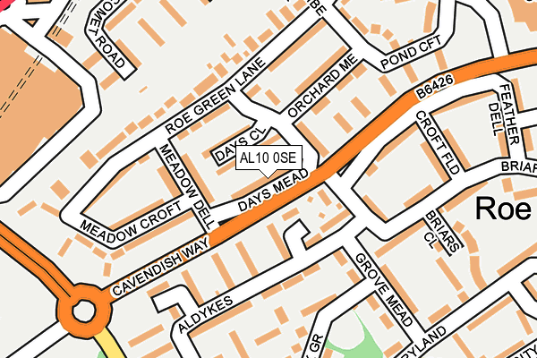 AL10 0SE map - OS OpenMap – Local (Ordnance Survey)
