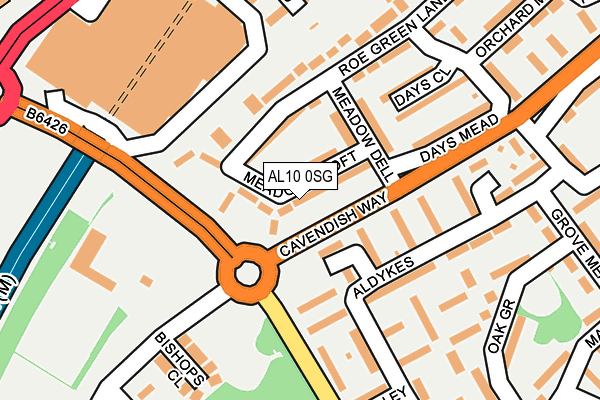 AL10 0SG map - OS OpenMap – Local (Ordnance Survey)