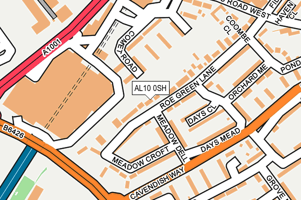 AL10 0SH map - OS OpenMap – Local (Ordnance Survey)
