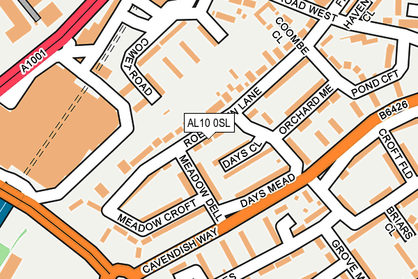 AL10 0SL map - OS OpenMap – Local (Ordnance Survey)