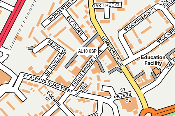 AL10 0SP map - OS OpenMap – Local (Ordnance Survey)