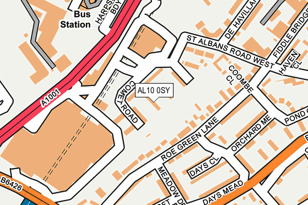 AL10 0SY map - OS OpenMap – Local (Ordnance Survey)