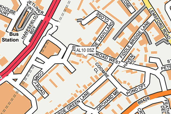 AL10 0SZ map - OS OpenMap – Local (Ordnance Survey)