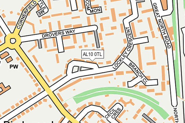 AL10 0TL map - OS OpenMap – Local (Ordnance Survey)