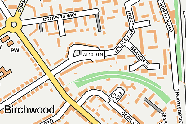 AL10 0TN map - OS OpenMap – Local (Ordnance Survey)