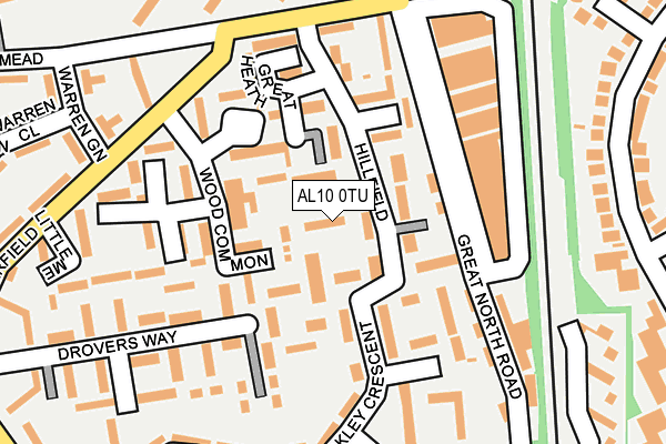 AL10 0TU map - OS OpenMap – Local (Ordnance Survey)