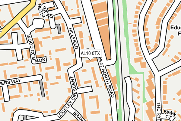 AL10 0TX map - OS OpenMap – Local (Ordnance Survey)
