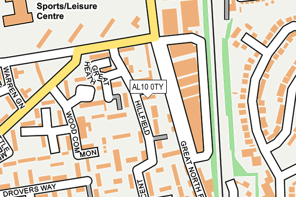 AL10 0TY map - OS OpenMap – Local (Ordnance Survey)