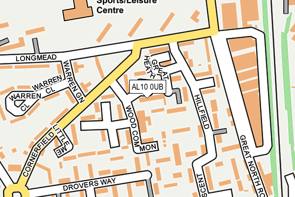 AL10 0UB map - OS OpenMap – Local (Ordnance Survey)