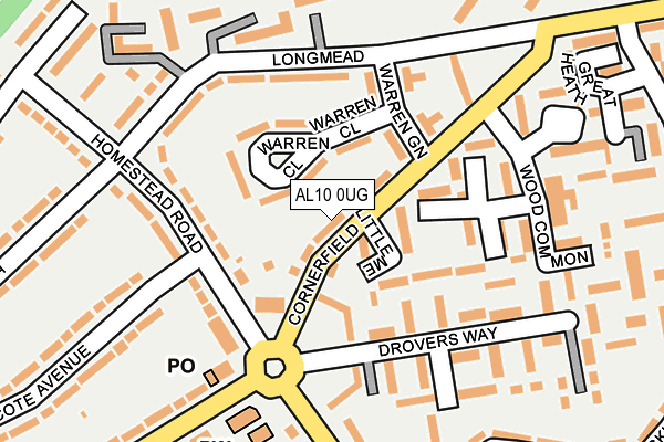 AL10 0UG map - OS OpenMap – Local (Ordnance Survey)