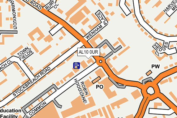 AL10 0UR map - OS OpenMap – Local (Ordnance Survey)