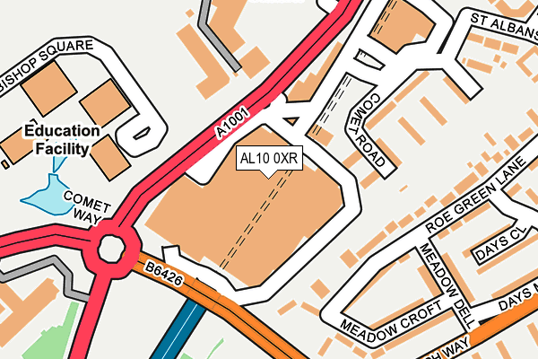 AL10 0XR map - OS OpenMap – Local (Ordnance Survey)