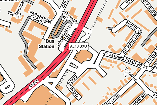 AL10 0XU map - OS OpenMap – Local (Ordnance Survey)