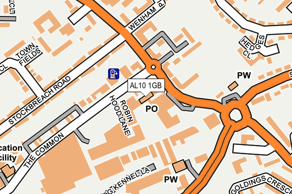 AL10 1GB map - OS OpenMap – Local (Ordnance Survey)