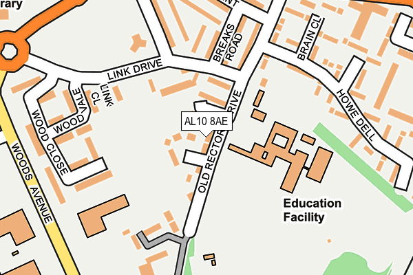 AL10 8AE map - OS OpenMap – Local (Ordnance Survey)