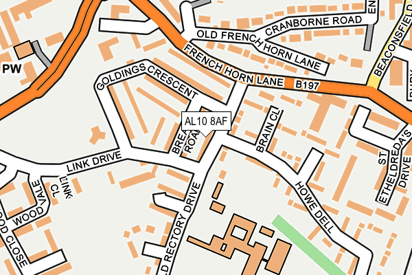 AL10 8AF map - OS OpenMap – Local (Ordnance Survey)