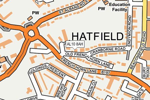 AL10 8AH map - OS OpenMap – Local (Ordnance Survey)