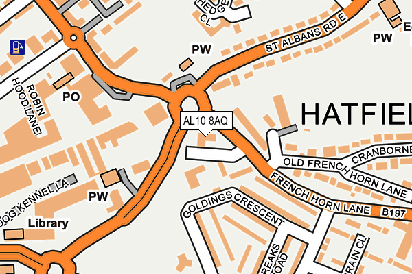 AL10 8AQ map - OS OpenMap – Local (Ordnance Survey)