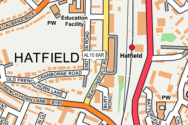 AL10 8AR map - OS OpenMap – Local (Ordnance Survey)