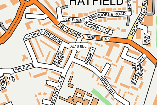 AL10 8BL map - OS OpenMap – Local (Ordnance Survey)