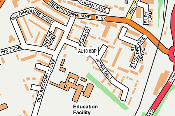 AL10 8BP map - OS OpenMap – Local (Ordnance Survey)