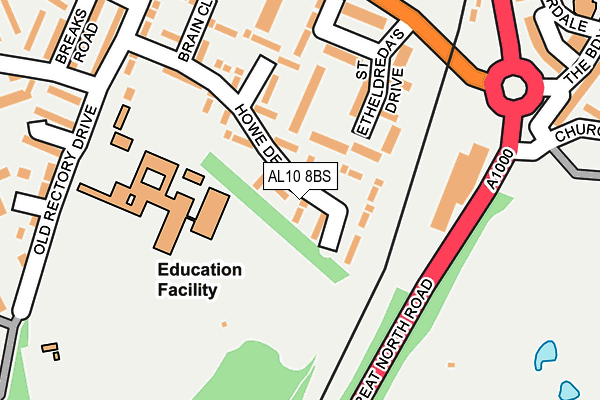 AL10 8BS map - OS OpenMap – Local (Ordnance Survey)