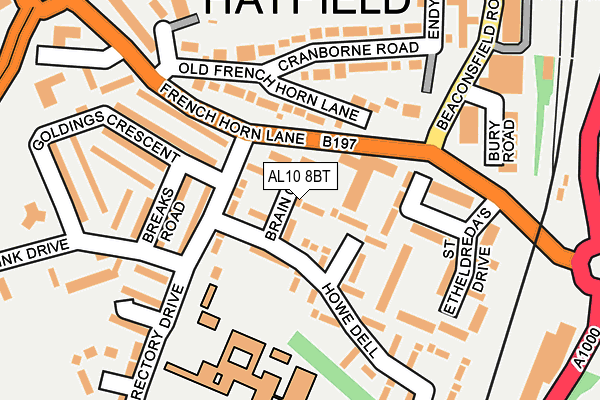 AL10 8BT map - OS OpenMap – Local (Ordnance Survey)