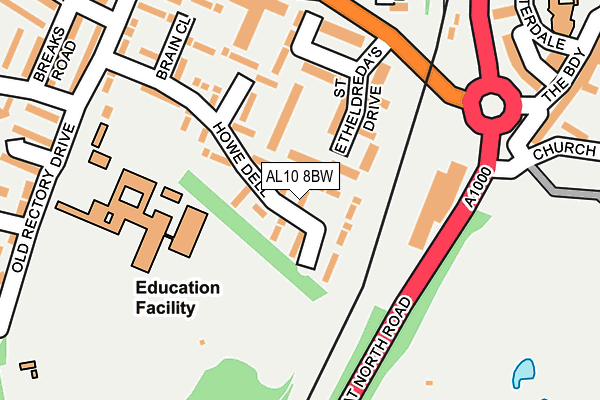 AL10 8BW map - OS OpenMap – Local (Ordnance Survey)