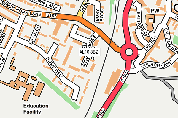 AL10 8BZ map - OS OpenMap – Local (Ordnance Survey)