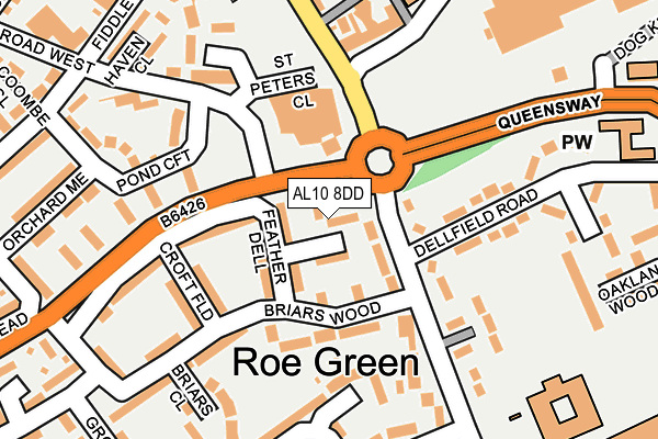 AL10 8DD map - OS OpenMap – Local (Ordnance Survey)