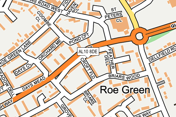 AL10 8DE map - OS OpenMap – Local (Ordnance Survey)