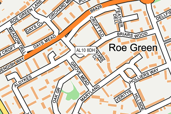 AL10 8DH map - OS OpenMap – Local (Ordnance Survey)