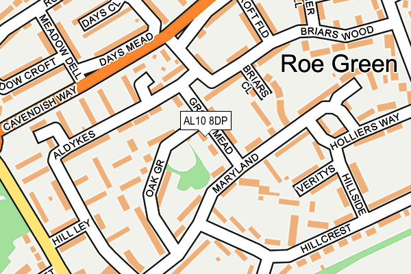 AL10 8DP map - OS OpenMap – Local (Ordnance Survey)