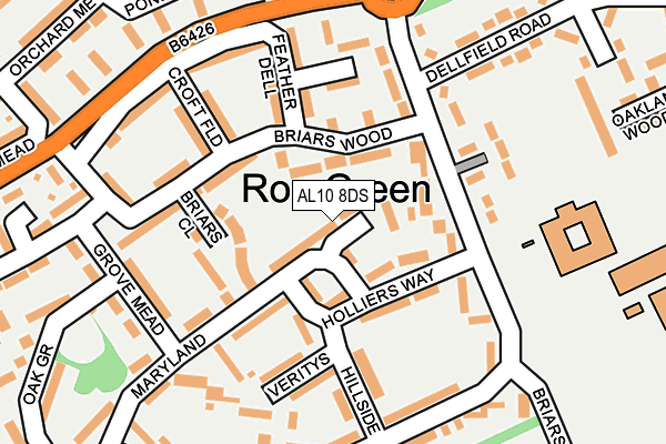 AL10 8DS map - OS OpenMap – Local (Ordnance Survey)