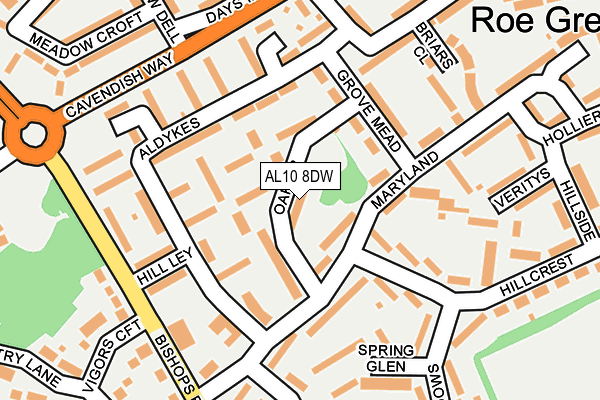 AL10 8DW map - OS OpenMap – Local (Ordnance Survey)