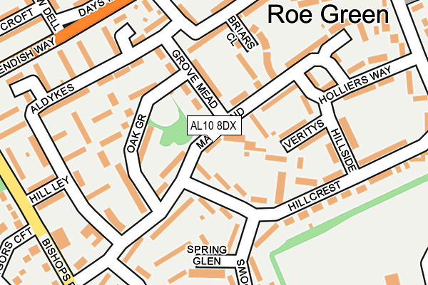 AL10 8DX map - OS OpenMap – Local (Ordnance Survey)