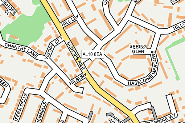 AL10 8EA map - OS OpenMap – Local (Ordnance Survey)