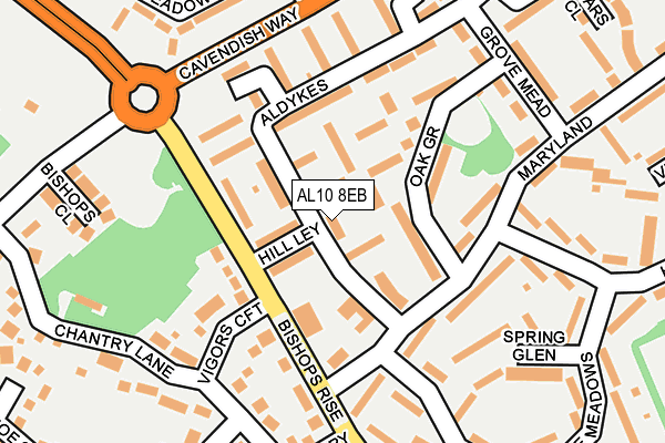 AL10 8EB map - OS OpenMap – Local (Ordnance Survey)