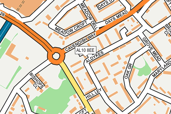 AL10 8EE map - OS OpenMap – Local (Ordnance Survey)